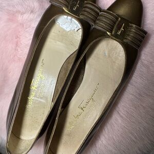 Salvatore Ferragamo Women's Metallic Gold Flats